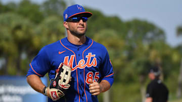 PORT ST. LUCIE, FLORIDA - MARCH 03: Tim Tebow #85 of the New York Mets in action during the spring training game against the Miami Marlins at Clover Park on March 03, 2020 in Port St. Lucie, Florida. (Photo by Mark Brown/Getty Images)