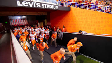 SANTA CLARA, CA - JANUARY 07: Head Coach Dabo Swinney of the Clemson Tigers prepares to enter the field against the Alabama Crimson Tide during the College Football Playoff National Championship held at Levi's Stadium on January 7, 2019 in Santa Clara, California. The Clemson Tigers defeated the Alabama Crimson Tide 44-16. (Photo by Jamie Schwaberow/Getty Images)