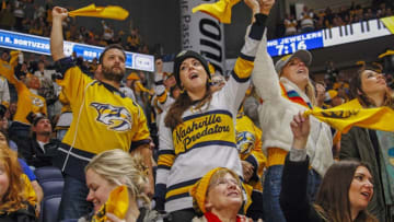 Nashville Predators fans. NHL. (Photo by Frederick Breedon/Getty Images)