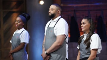 NEXT LEVEL CHEF: L-R: Contestants Mariah, Reuel and Stephanie in the “The Final Level” episode of NEXT LEVEL CHEF airing Wednesday, March 2 (8:00-9:00 ET/PT) on FOX © 2022 FOX Media LLC. CR: FOX.