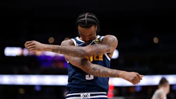 Denver Nuggets guard Bones Hyland (3) in the first quarter against the Oklahoma City Thunder at Ball Arena on 2 May 2022. (Isaiah J. Downing-USA TODAY Sports)