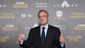 Real Madrid's president Florentino Perez poses upon arrival at the 2018 Ballon d'Or award ceremony at the Grand Palais in Paris on December 3, 2018. (Photo by Anne-Christine POUJOULAT / AFP) (Photo credit should read ANNE-CHRISTINE POUJOULAT/AFP via Getty Images)