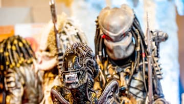 BIRMINGHAM, ENGLAND - MARCH 19: Cosplay Zenomorphs and Predators during the MCM Birmingham Comic Con at NEC Arena on March 19, 2017 in Birmingham, England. (Photo by Ollie Millington/Getty Images)