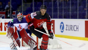 KOSICE, SLOVAKIA - MAY 12: Anthony Mantha #39 of Canada skates against Great Britain during the 2019 IIHF Ice Hockey World Championship Slovakia group A game between Great Britain and Canada at Steel Arena on May 12, 2019 in Kosice, Slovakia. (Photo by Martin Rose/Getty Images)
