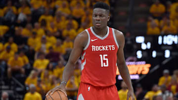 SALT LAKE CITY, UT - MAY 06: Clint Capela #15 of the Houston Rockets controls the ball in the second half during Game Four of Round Two of the 2018 NBA Playoffs against the Utah Jazz at Vivint Smart Home Arena on May 6, 2018 in Salt Lake City, Utah. The Rockets beat the Jazz 100-87. NOTE TO USER: User expressly acknowledges and agrees that, by downloading and or using this photograph, User is consenting to the terms and conditions of the Getty Images License Agreement. (Photo by Gene Sweeney Jr./Getty Images)