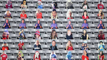 TUCSON, ARIZONA - NOVEMBER 14: Cardboard cutouts are displayed in the seats before the PAC-12 football game between the Arizona Wildcats and the USC Trojans at Arizona Stadium on November 14, 2020 in Tucson, Arizona. (Photo by Christian Petersen/Getty Images)