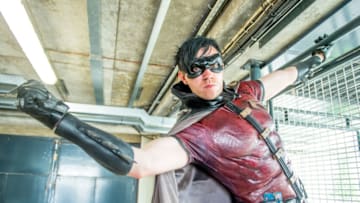 LONDON, ENGLAND - AUGUST 25: A Robin Cosplayer seen during Day 1 of the London Super Comic Con at Business Design Centre on August 25, 2017 in London, England. (Photo by Ollie Millington/Getty Images)