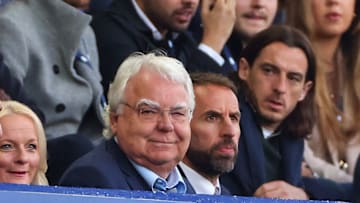 LIVERPOOL, ENGLAND - MAY 19: Bill Kenwright the chairman of Everton reacts during the Premier League match between Everton and Crystal Palace at Goodison Park on May 19, 2022 in Liverpool, United Kingdom. (Photo by Robbie Jay Barratt - AMA/Getty Images)