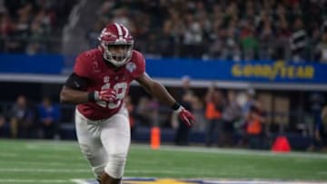 Dec 31, 2015; Arlington, TX, USA; Alabama Crimson Tide linebacker Reggie Ragland (19) during the game against the Michigan State Spartans in the 2015 Cotton Bowl at AT&T Stadium. Mandatory Credit: Jerome Miron-USA TODAY Sports