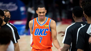 Darius Bazley #7 of the OKC Thunder . (Photo by Nic Antaya/Getty Images)