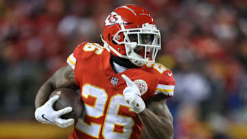 Kansas City Chiefs running back Damien Williams (26) (Photo by Scott Winters/Icon Sportswire via Getty Images)