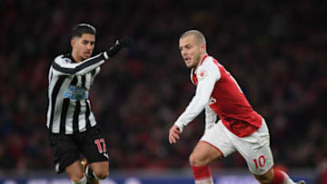 LONDON, ENGLAND - DECEMBER 16: Jack Wilshere of Arsenal runs with the ball during the Premier League match between Arsenal and Newcastle United at Emirates Stadium on December 16, 2017 in London, England. (Photo by Shaun Botterill/Getty Images)