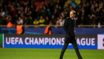MONACO, MONACO - APRIL 19: Thomas Tuchel, head coach of Borussia Dortmund, after the final whistle during the UEFA Champions League Quarter Final: Second Leg match between AS Monaco and Borussia Dortmund at Stade Louis II on April 19, 2017 in Monaco, Monaco. (Photo by Alexandre Simoes/Borussia Dortmund/Getty Images)