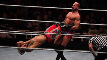 TOKYO,JAPAN - JUNE 29: Cesaro and Ricochet compete during the WWE Live Tokyo at Ryogoku Kokugikan on June 29, 2019 in Tokyo, Japan. (Photo by Etsuo Hara/Getty Images)