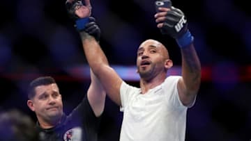 CHICAGO, IL - JUNE 09: Mike Jackson celebrates his unanimous-decision victory against CM Punk in their welterweight bout during the UFC 225: Whittaker v Romero 2 event at the United Center on June 9, 2018 in Chicago, Illinois. (Photo by Dylan Buell/Getty Images)