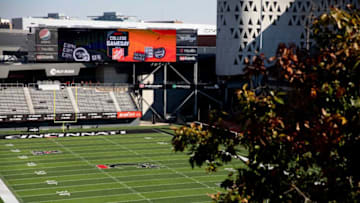 The College GameDay logo is displayed on one of the screens at Nippert Stadium. The Enquirer.