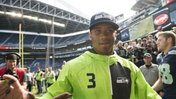 Sep 25, 2016; Seattle, WA, USA; Seattle Seahawks quarterback Russell Wilson (3) walks to the locker room before the start of a game against the San Francisco 49ers at CenturyLink Field. Mandatory Credit: Troy Wayrynen-USA TODAY Sports