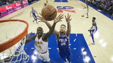 Block? Rebound? Lay-up? Ben Simmons stuffs the stat sheet one way or another. (Photo by Mitchell Leff/Getty Images)