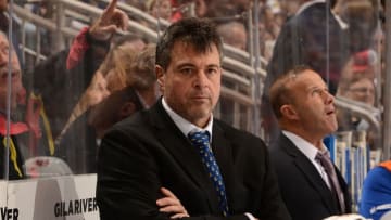 GLENDALE, AZ - JANUARY 07: Head coach Jack Capuano of the New York Islanders looks on from the bench during the first period against the Arizona Coyotes at Gila River Arena on January 7, 2017 in Glendale, Arizona. (Photo by Norm Hall/NHLI via Getty Images)