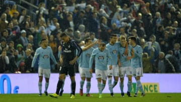 VIGO, SPAIN - JANUARY 25: Danilo of Real Madrid reacts after Daniel Wass of Celta de Vigo scores a goal during the Copa del Rey quarter-final second leg match between Real Club Celta de Vigo and Real Madrid Club de Futbol at Municipal de Balaidos stadium on January 25, 2017 in Vigo, Spain. (Photo by Octavio Passos/Getty Images)