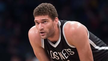 Mar 13, 2016; Brooklyn, NY, USA; Brooklyn Nets center Brook Lopez (11) in the second half at Barclays Center. Milwaukee defeats Brooklyn 109-100. Mandatory Credit: William Hauser-USA TODAY Sports
