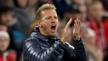 Bayern Munich head coach Julian Nagelsmann pleased with his defense in the win against Bayer Leverkusen. (Photo by Alexander Hassenstein/Getty Images)