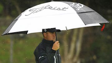 PACIFIC PALISADES, CALIFORNIA - FEBRUARY 15: Justin Thomas waits to hit on the 12th hole fairway during the second round of the Genesis Open at Riviera Country Club on February 15, 2019 in Pacific Palisades, California. (Photo by Harry How/Getty Images)