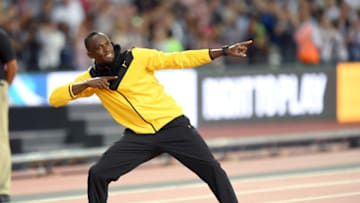 LONDON, ENGLAND - AUGUST 13: Usain Bolt of Jamaica bids farewell after his last World Athletics Championships during day ten of the 16th IAAF World Athletics Championships at the London Stadium on August 13, 2017 in London, United Kingdom. (Photo by Karwai Tang/WireImage)