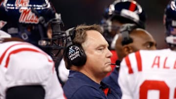 NEW ORLEANS - SEPTEMBER 11: Head coach Houston Nutt of the Ole Miss Rebels watches a play from the sidelines during the game against the Tulane Green Wave at the Louisiana Superdome on September 11, 2010 in New Orleans, Louisiana. (Photo by Chris Graythen/Getty Images)