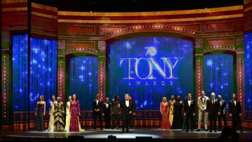 NEW YORK - JUNE 12: James Corden and all of the Tony nominees at THE 70TH ANNUAL TONY AWARDS, live from the Beacon Theatre in New York City, Sunday, June 12 (8:00-11:00 PM, live ET/ delayed PT) on the CBS Television Network. (Photo by John Paul Filo/CBS via Getty Images)