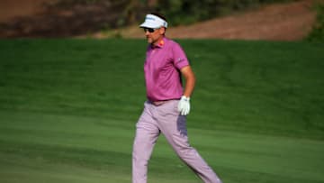 DUBAI, UNITED ARAB EMIRATES - NOVEMBER 19: Ian Poulter of England looks on during practice prior to the DP World Tour Championship Dubai at Jumeirah Golf Estates on November 19, 2019 in Dubai, United Arab Emirates. (Photo by Andrew Redington/Getty Images)