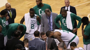 BOSTON, MA - MAY 27: Boston Celtics head coach Brad Stevens during a time out during the third quarter. The Boston Celtics hosted the Cleveland Cavaliers for Game Seven of their NBA Eastern Conference Finals playoff series at TD Garden in Boston on May 27, 2018. (Photo by Matthew J. Lee/The Boston Globe via Getty Images)