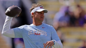 Head coach Lane Kiffin of the Mississippi Rebels . (Photo by Jonathan Bachman/Getty Images)