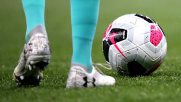 LONDON, ENGLAND - AUGUST 16: A detailed view of the match ball during the Premier League 2 match between Tottenham Hotspur and Manchester City at Tottenham Hotspur Stadium on August 16, 2019 in London, England. (Photo by Alex Pantling/Getty Images)
