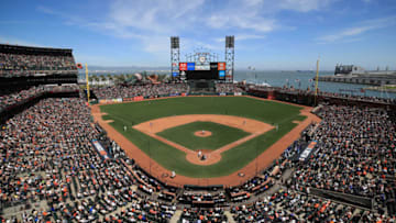 SAN FRANCISCO, CA - APRIL 27: A general view during the Los Angeles Dodgers and the San Francisco Giants at AT