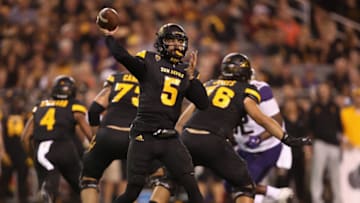 TEMPE, AZ - OCTOBER 14: Quarterback Manny Wilkins