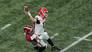 Georgia Bulldogs quarterback Stetson Bennett (13) Mandatory Credit: Joshua Bickel-USA TODAY Sports