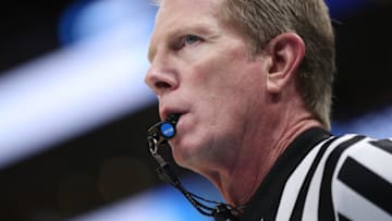 SALT LAKE CITY, UTAH - MARCH 21: A referee looks on as the Baylor Bears play against the Syracuse Orange during the second half in the first round of the 2019 NCAA Men's Basketball Tournament at Vivint Smart Home Arena on March 21, 2019 in Salt Lake City, Utah. (Photo by Patrick Smith/Getty Images)