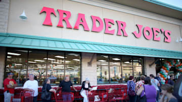 PINECREST, FL - OCTOBER 18: Shoppers lineup as they wait for the grand opening of a Trader Joe's on October 18, 2013 in Pinecrest, Florida. Trader Joe's opened its first store in South Florida where shoppers can now take advantage of the California grocery chains low-cost wines and unique items not found in other stores. About 80 percent of what they sell is under the Trader Joe's private label. (Photo by Joe Raedle/Getty Images)