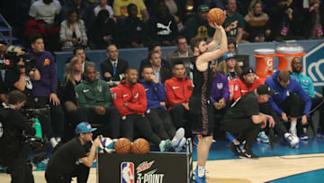 2019 MTN Dew 3-Point Contest Champion Joe Harris (Photo by Joe Murphy/NBAE via Getty Images)