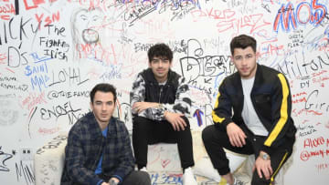 NEW YORK, NEW YORK - MARCH 01: (EXCLUSIVE COVERAGE) Kevin Jonas, Joe Jonas, Nick Jonas of The Jonas Brothers Visit Music Choice on March 01, 2019 in New York City. (Photo by Dimitrios Kambouris/Getty Images)