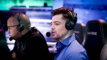 Daniel 'DDK' Kapadia (right) casts a match with James Bardolph in the ELEAGUE studio. Photo Credit: Courtesy of Turner Sports.