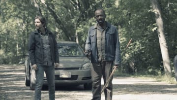 Aaron Stanford as Jim, Lennie James as Morgan Jones - Fear the Walking Dead _ Season 4, Episode 11 - Photo Credit: Ryan Green/AMC