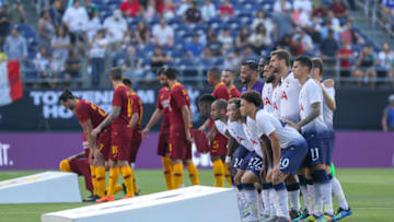 SAN DIEGO, CA - JULY 25: The starting line-up for the Tottenham Hotspurs poses for a team photo prior to the game against A.C. Roma of the International Champions Cup 2018 match at SDCCU Stadium on July 25, 2018 in San Diego, California. (Photo by Kent Horner/Getty Images)