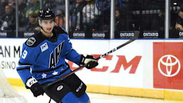 ONTARIO, CALIFORNIA - JANUARY 27: Alex Formenton #9 of the North Division skates during the 2020 AHL All-Star Classic at Toyota Arena on January 27, 2020 in Ontario, California. (Photo by Harry How/Getty Images)