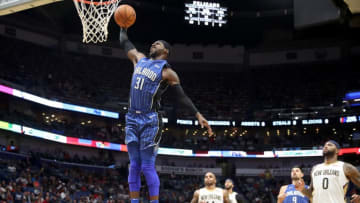NEW ORLEANS, LA - OCTOBER 30: Terrence Ross #31 of the Orlando Magic dunks the ball against the New Orleans Pelicans at the Smoothie King Center on October 30, 2017 in New Orleans, Louisiana. NOTE TO USER: User expressly acknowledges and agrees that, by downloading and or using this photograph, User is consenting to the terms and conditions of the Getty Images License Agreement. (Photo by Chris Graythen/Getty Images)