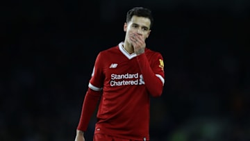 BRIGHTON, ENGLAND - DECEMBER 02: Philippe Coutinho of Liverpool reacts during the Premier League match between Brighton and Hove Albion and Liverpool at Amex Stadium on December 2, 2017 in Brighton, England. (Photo by Dan Istitene/Getty Images)