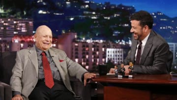 JIMMY KIMMEL LIVE - 'Jimmy Kimmel Live' airs every weeknight at 11:35 p.m. EST and features a diverse lineup of guests that include celebrities, athletes, musical acts, comedians and human interest subjects, along with comedy bits and a house band. The guests for Monday, October 10 included Don Rickles (Don Rickles at The Orleans Hotel in Las Vegas), John Stamos (Scream Queens) and musical guest Two Door Cinema Club. (Randy Holmes/ABC via Getty Images)DON RICKLES, JIMMY KIMMEL