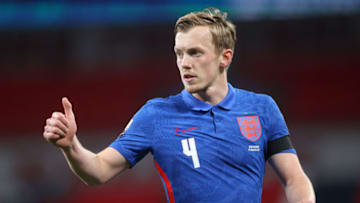 LONDON, ENGLAND - MARCH 25: James Ward-Prowse of England gestures during the FIFA World Cup 2022 Qatar qualifying match between England and San Marino at Wembley Stadium on March 25, 2021 in London, England. Sporting stadiums around the UK remain under strict restrictions due to the Coronavirus Pandemic as Government social distancing laws prohibit fans inside venues resulting in games being played behind closed doors. (Photo by Carl Recine - Pool/Getty Images)
