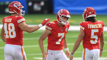 Kicker Harrison Butker #7 of the Kansas City Chiefs (Photo by Harry How/Getty Images)